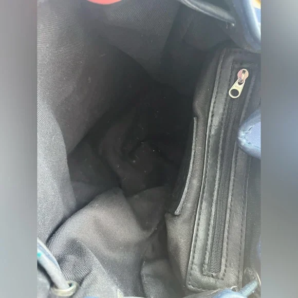 Coach navy with Leather trim mini Backpack - Picture 11 of 11